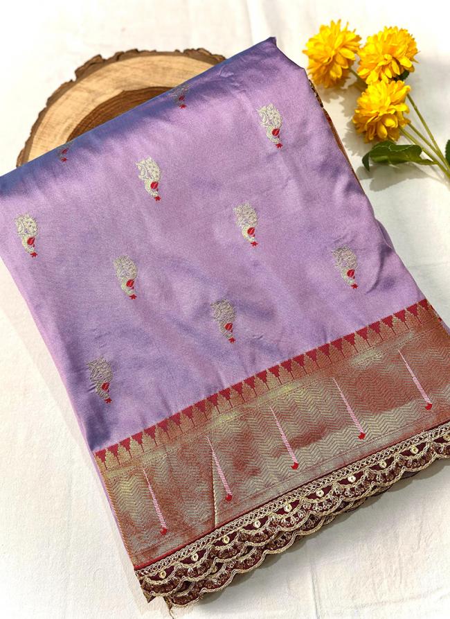 Paithani Silk Lavender Festival Wear Weaving Saree